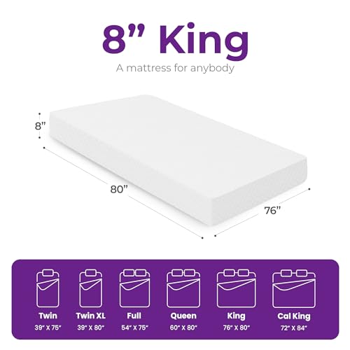 GAESTE 8 Inch Full Cooling Gel Memory Foam Mattress for Cool Sleep Medium Firm CertiPUR-US Certified Foam, Mattress in a Box Pressure Relief Removable Cover No Fiberglass (Full, 8 in)