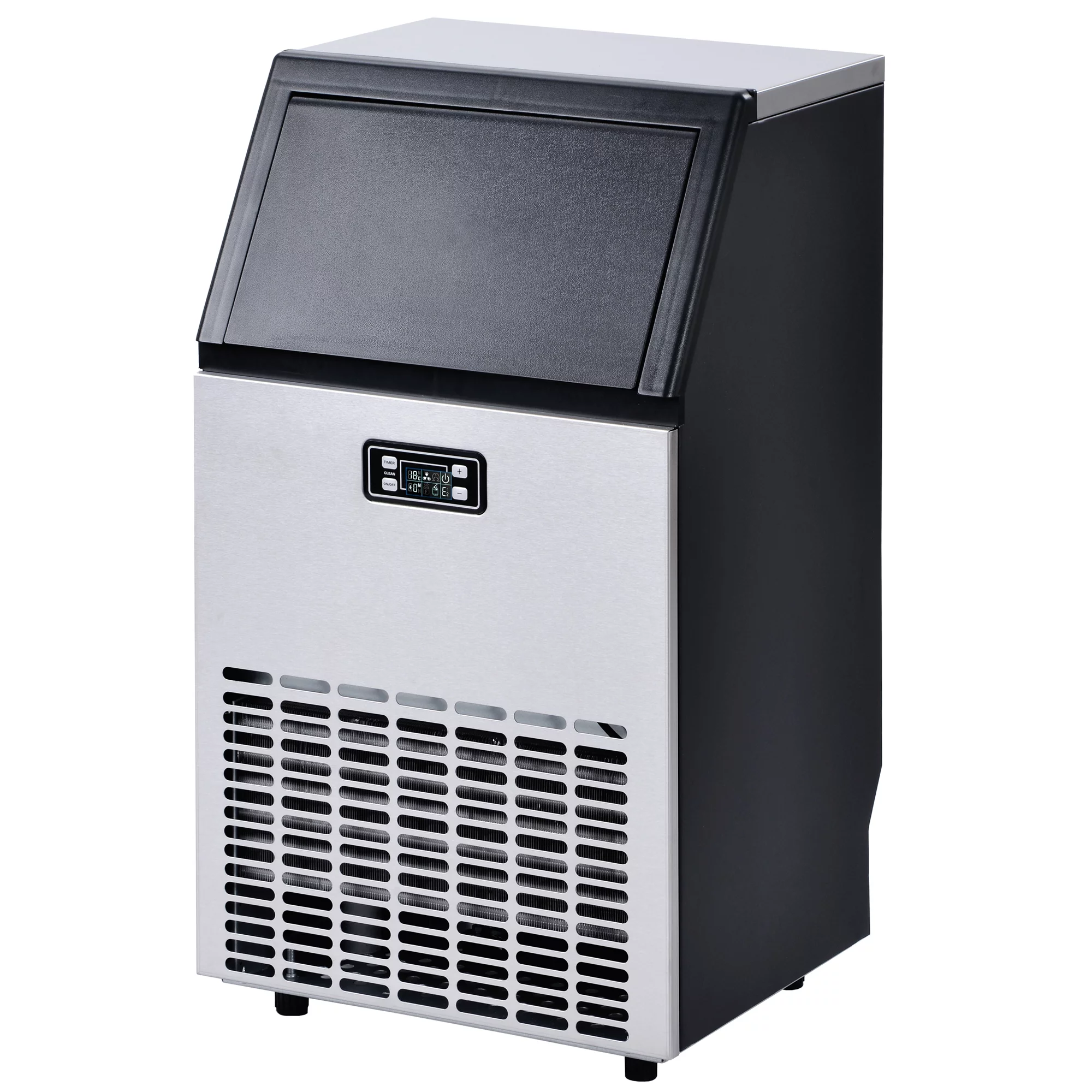 Dcenta Freestanding Commercial Ice Maker Machine 100LBS/24H, Auto- Built-in Automatic Water Inlet Clear Ice Cube Maker with Scoop, Ideal for Supermarkets Cafes Bakeries Bars Restaurants Home Office