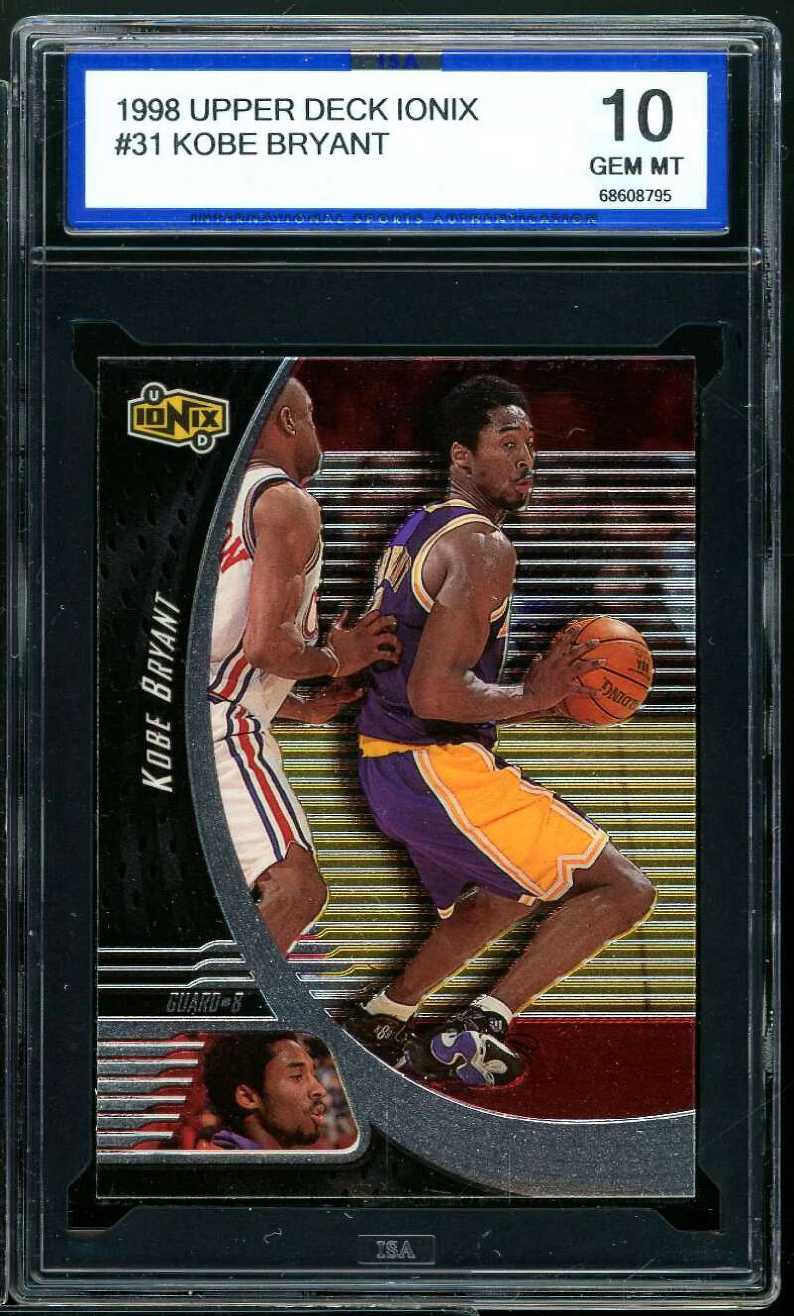 Kobe Bryant Card 1998 Upper Deck Ionix #31 ISA 10 GEM MINT
