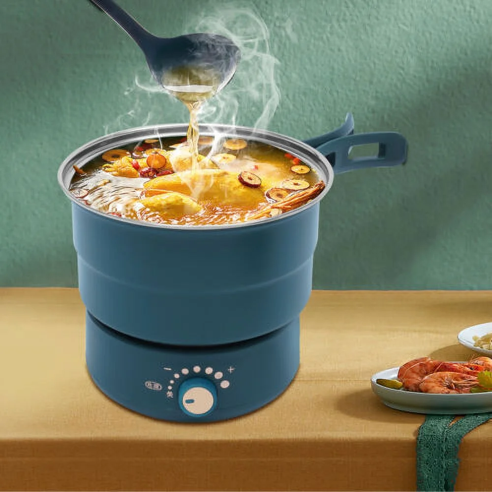 Electric Hot Cooker Pot Green Steamer Mini Multifunctional Pan Portable 110v