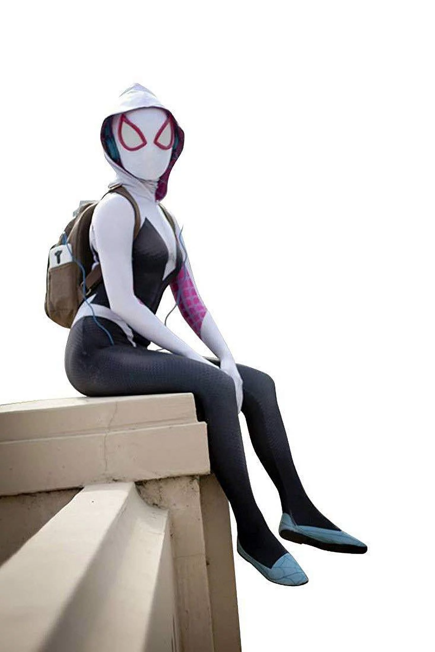 Cosplay Life Gwen Stacy Cosplay Costume Lycra Fabric Bodysuit Halloween Spider-Man (XL)