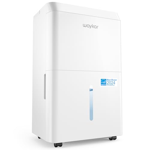Waykar 80 Pint Energy Star Dehumidifier for Home, Basement, Large Rooms up to 5,000 Sq. Ft. - Auto Defrost, Ultra Quiet(40 dB), Auto Comfort Mode, with Drain Hose & Water Tank