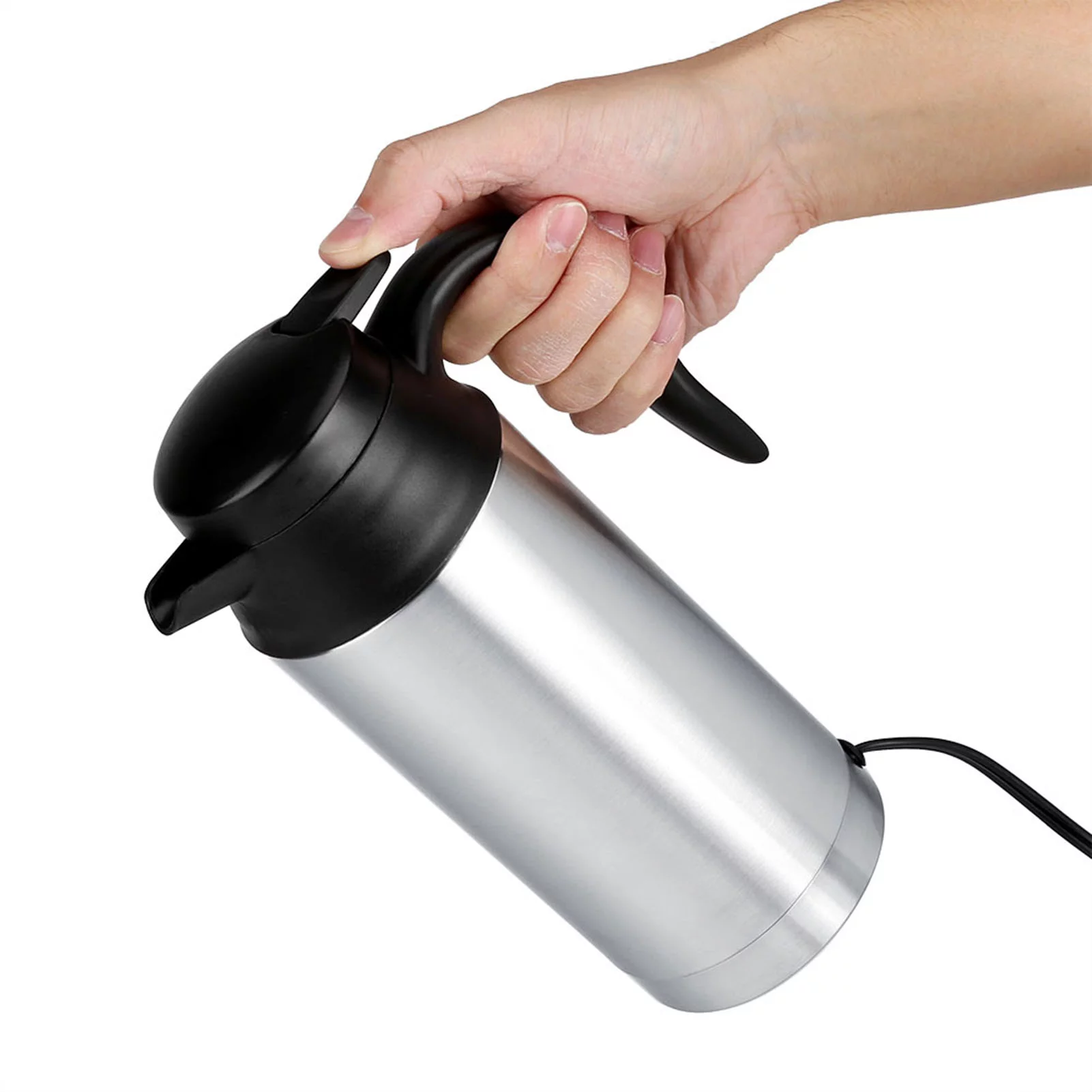 12V 750ml Stainless Steel Electric Car Kettle Heating Cup Car Coffee Mug Travel Water Bottle