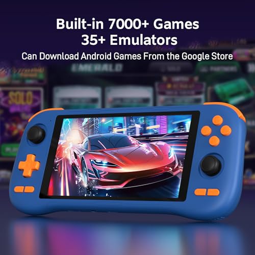 kinhank K56 Retro Handheld Game Console, Support 16000+ Games, Equipped with 128G TF Card, Android 14.0 System, Portable Retro Video Game Console, 5.5 Inch IPS Touch Screen, 2.4G/5G, BT 5.0 (128GB)