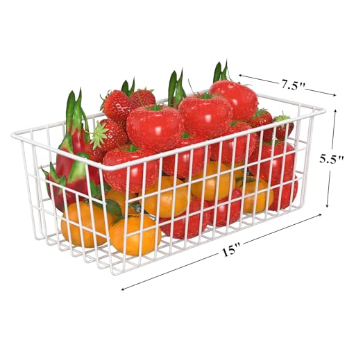 Orgneas Freezer Organizer Bins, Freezer Baskets for Chest Freezer and Upright Freezer Refrigerator Dividers Frozen Meats Storage Containers Organizer for Fruits and Vegetables, 5 Packs