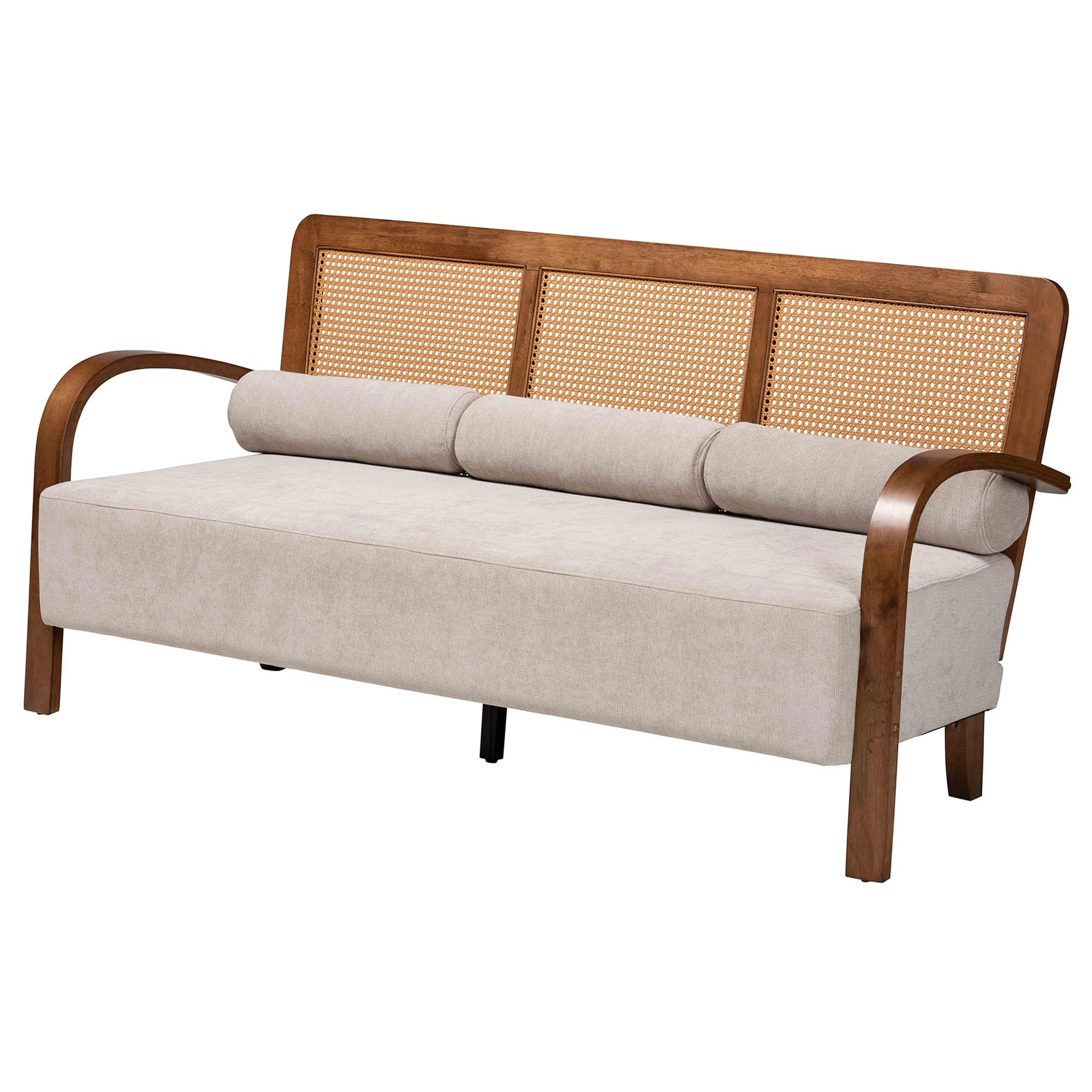 Baxton Studio Sage Japandi Sofa, One Size, Walnut Brown