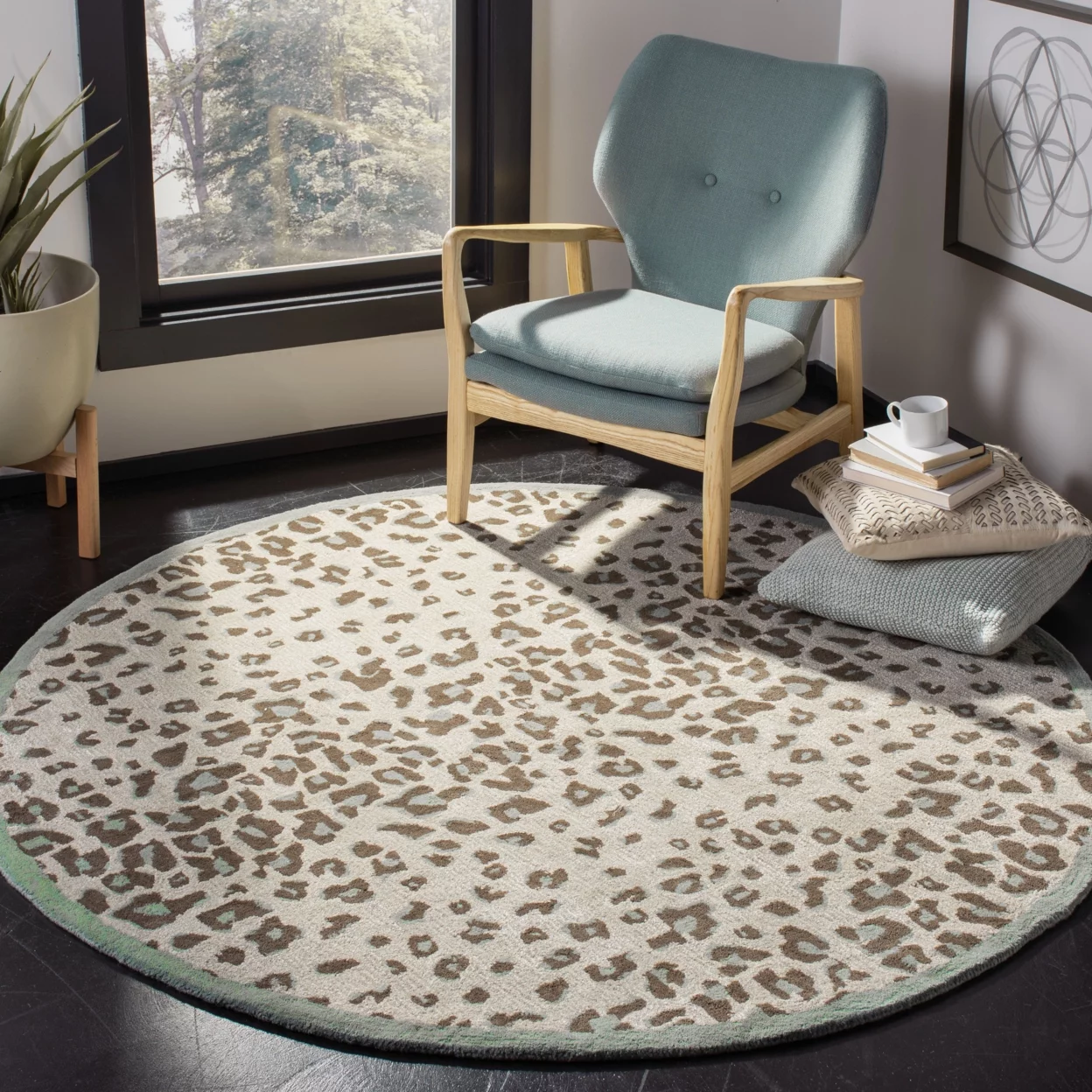 SAFAVIEH Martha Stewart Kalahari Spotted Area Rug, Grassland Green, 8' x 10'
