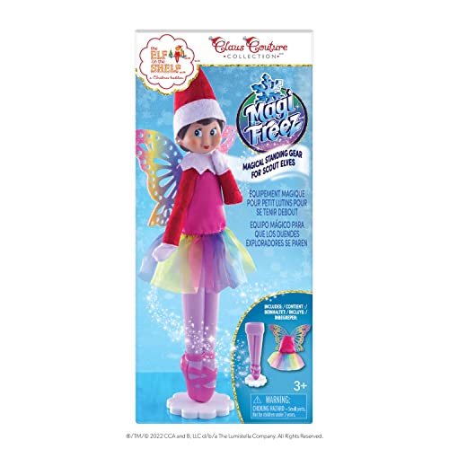 The Elf on The Shelf Scout Girl (Light Tone/Blue Eyed Girl) with Magifreez Rainbow Snow Pixie - Multi-Item Bundle
