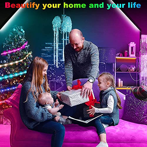 Keepsmile 32.8ft Strip Lights Smart App Music Sync Color Changing RGB Bluetooth LED Strips with Remote Led Lights for Bedroom Home Decoration