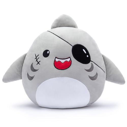 Large Shark Plush Pillow Stuffed Animal Toy,Big Size Cute Soft 14" Fat Kawaii Hugging Pillows Cuddle Huggable Plushie,Gift for Children