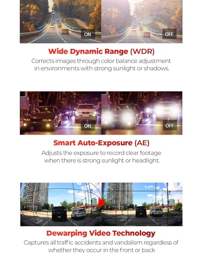 THINKWARE ARC Dash Cam with Smart Driving Alert System, 3X Energy Saving, 1440P+1440P Front and Rear, Wi-Fi, Super Night Vision, 24/7 Parking Mode (Free 32GB Card, Hardwiring, 12V Cable, GPS)