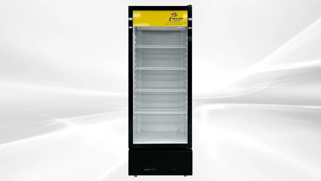 23in.W 9.2 cu.ft Upright Commercial One Glass Door Refrigerator Beverage Cooler in Black