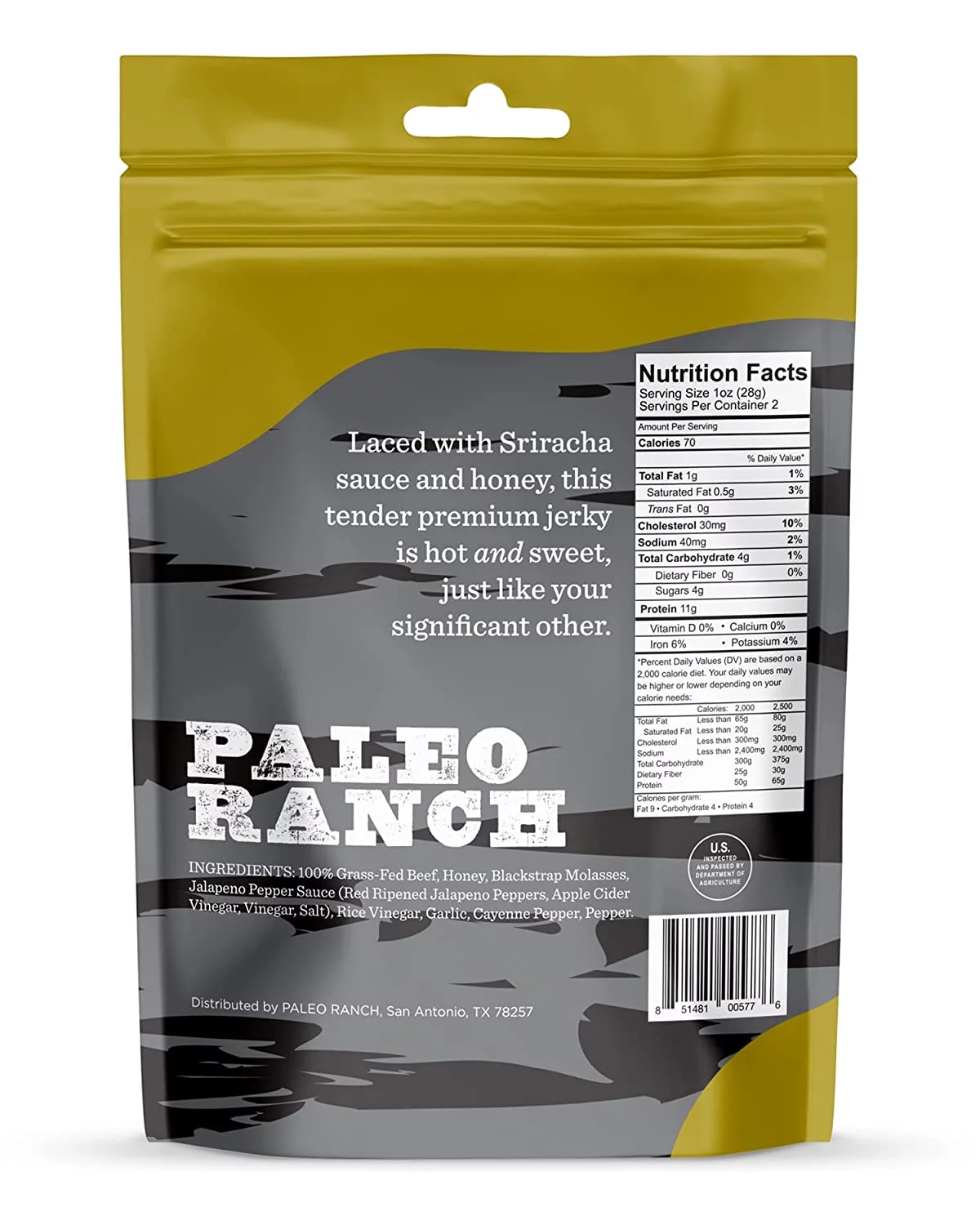 Paleo Ranch Honey Sriracha Beef Jerky