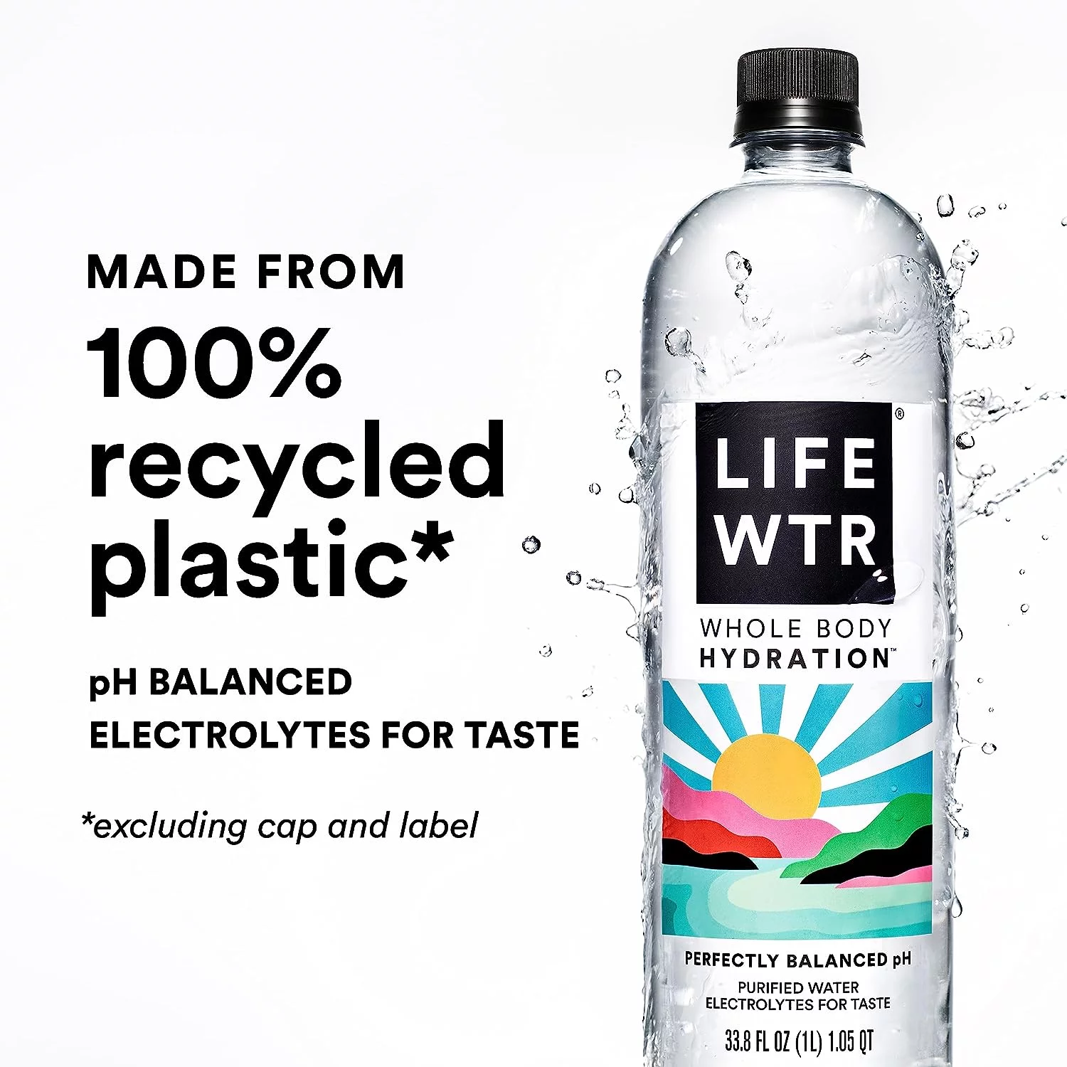 LIFEWTR Purified Drinking Water, 20 fl oz, 20 Pack Plastic Bottles