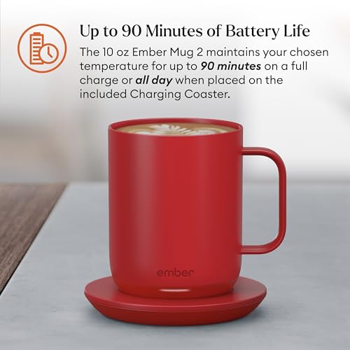 Ember Temperature Control Smart Mug 2, 14 Oz, App-Controlled Heated Coffee Mug with 80 Min Battery Life and Improved Design, Black