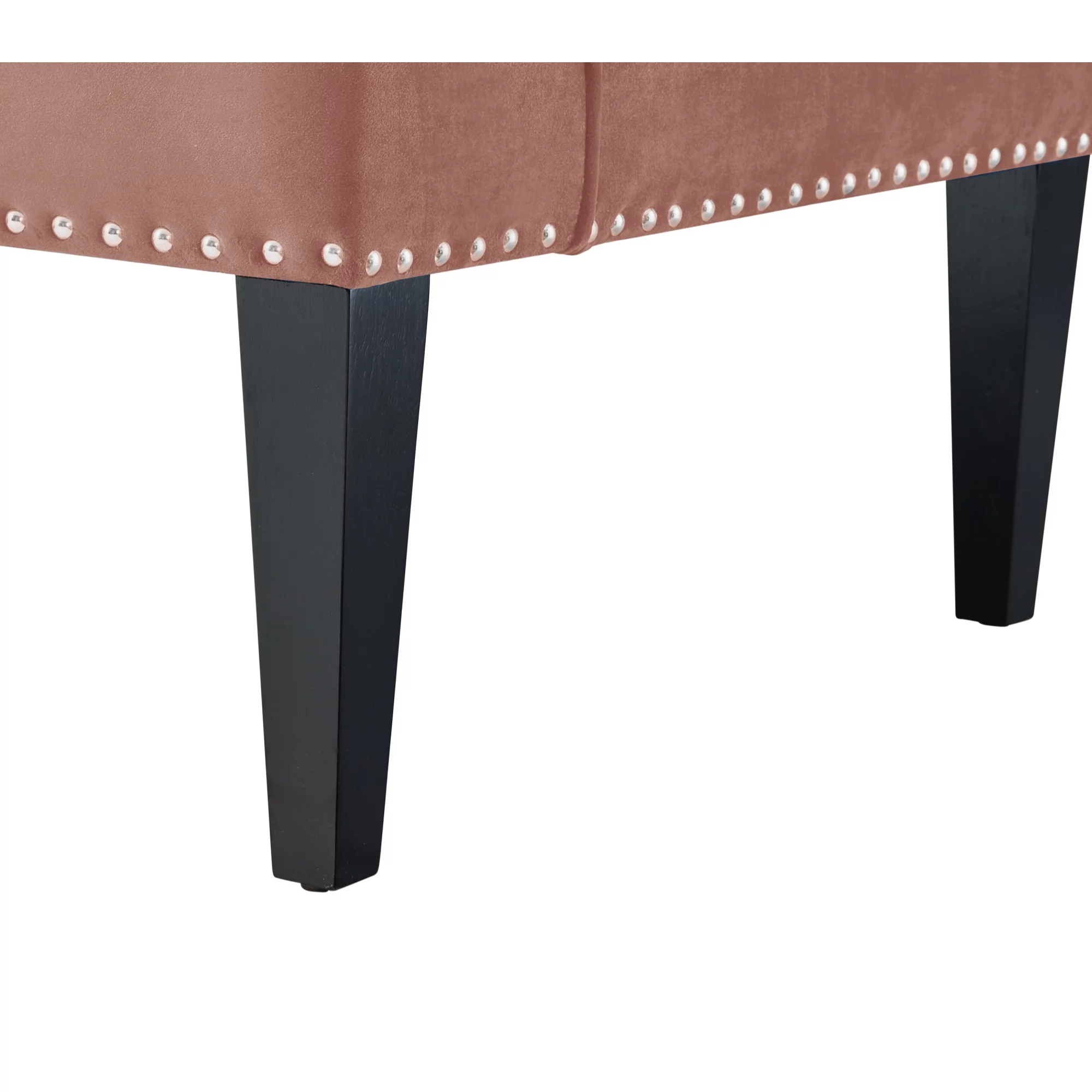 Inspired Home Rayna Blush Velvet Bench - Upholstered | Swoop Arm