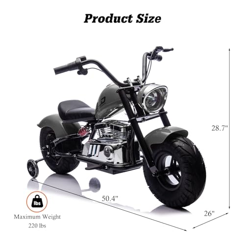 36V Electric Dirt Bike, 360W Electric Motorcycle, 3 Speed-Up to 15.5 MPH, Electric Dirt Bike for Kids 14+, LED/USB/Bluetooth, Adjustable Twist Throttle, Dual Suspension & Disc Brakes (Gray)