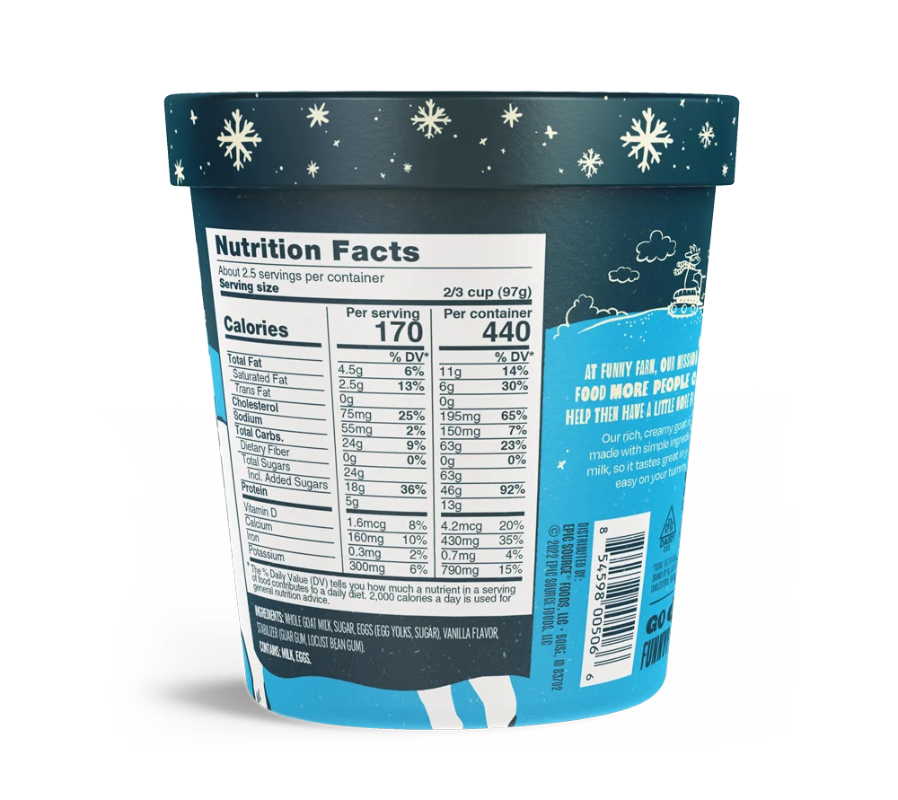 Funny Farm 14 oz. Vanilla Snowflake Ice Cream (8 pack)