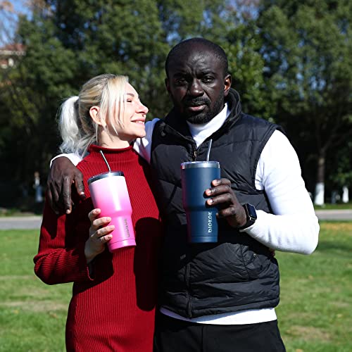 BJPKPK Insulated Tumbler 20 oz Stainless Steel Coffee Travel Thermal Cup With lids And Straws,Light Pink