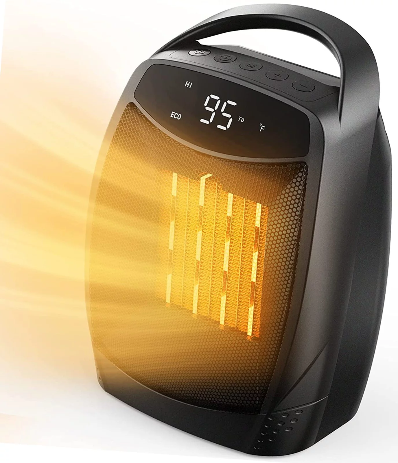 Portable Space Heater, 1500W Personal Electric Heater with Timer, 4 Modes Quiet Heater, Overheating & Tip-Over Protection 1s Fast Heating Small Heater for Indoor Use, Office, Bedroom, Black