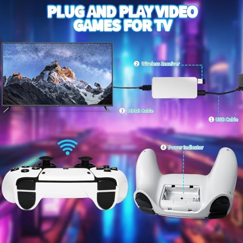 Retro Gaming Console with 20000+ Classic Games - Dual Controllers, Plug & Play, 2 Players, HDMI Output, Family Entertainment System