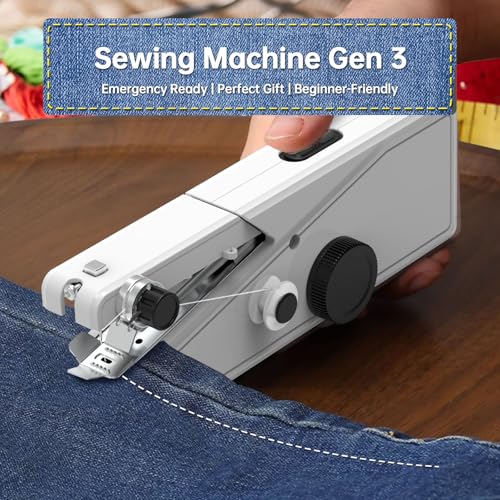 Handheld Sewing Machine for Beginners - Portable Cordless Mini Sewing Machine, Complete Sewing Kit & Accessories - Easy Electric Stitching for Home, Travel & DIY Repairs