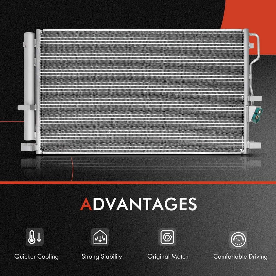 A-Premium Air Conditioning A/C Condenser Compatible with Chevrolet Impala, Caprice & Buick Roadmaster & Cadillac Fleetwood,60 Special, 4.3L 4.9L 5.7L, Replace# 4548, 52461315, 52472821