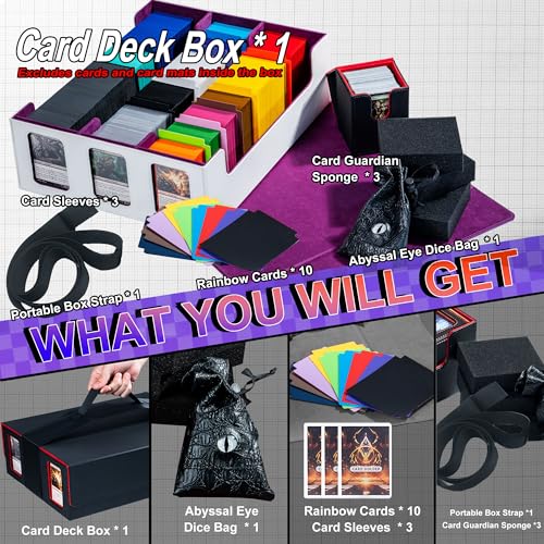 Premium Trading Card Storage Case TCG Deck Box Holds 800+ Sleeved Cards for MTG, YuGiOh, Uno, Sport with Strong Magnet Closure (Black)