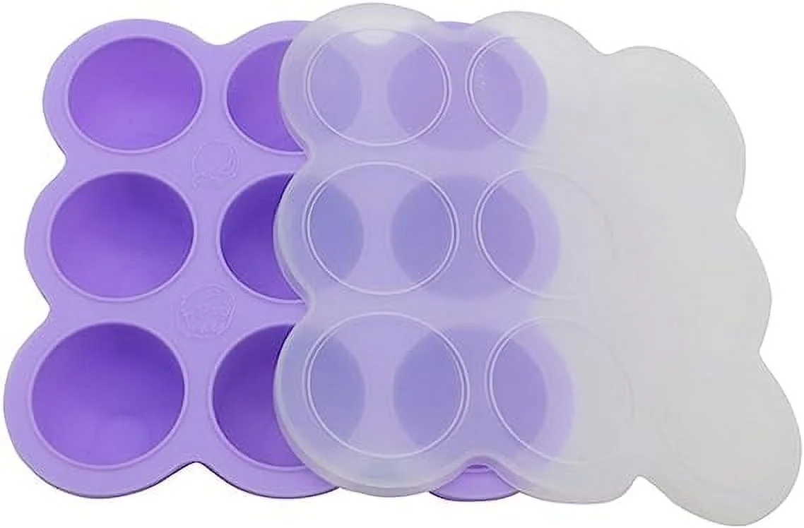 Nvzi Egg Poachers Silicone Egg Bites Molds - Fits Instant Pot 8 qt Pressure Cooker, 9Cups Baby Food Storage Freezer Trays with Silicone Clip-On Lid (pack of 2)