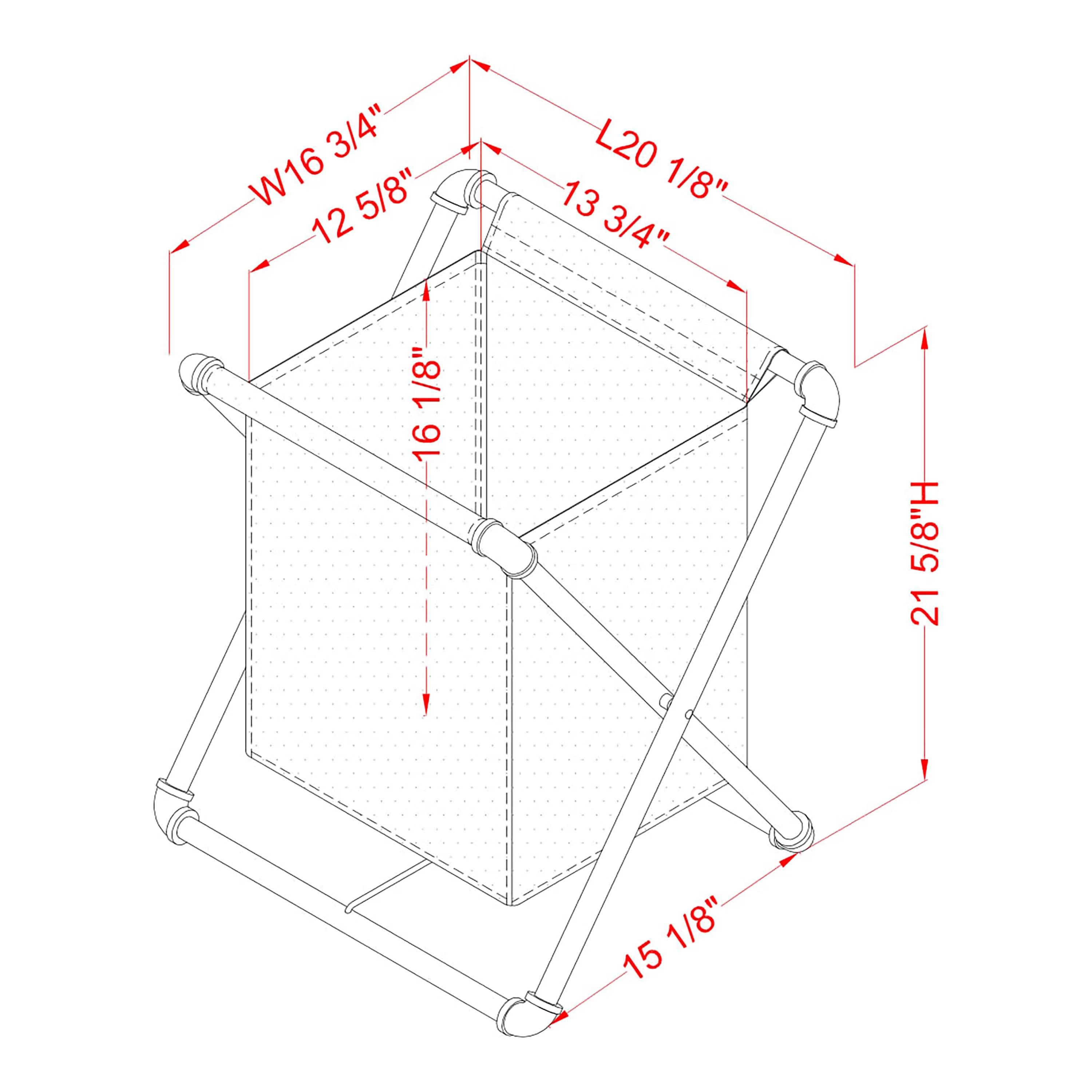Furniture of America Nurle Industrial Laundry Hamper, Sand Black and White