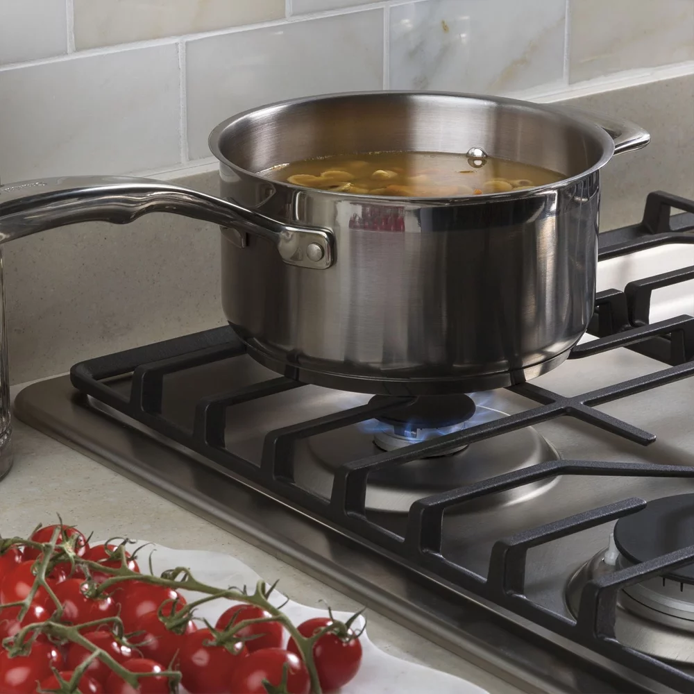 GE JGP3530SLSS 30 inch Built-In Gas Cooktop Bundle with Premium 3 YR CPS Enhanced Protection Pack