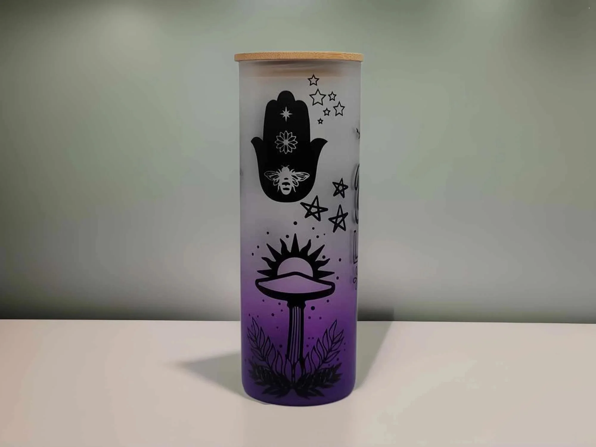 Mushroom Beer Can Glass | Boho Mushroom Coffee Glass |Coffee Glass | 24 oz