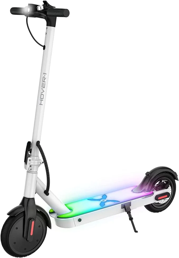 Hover-1 Jive Self Balancing Folding Electric Scooter, 8.5 in Wheels, 16 mph Max Speed, LED Lights, White, UL 2272 Certified