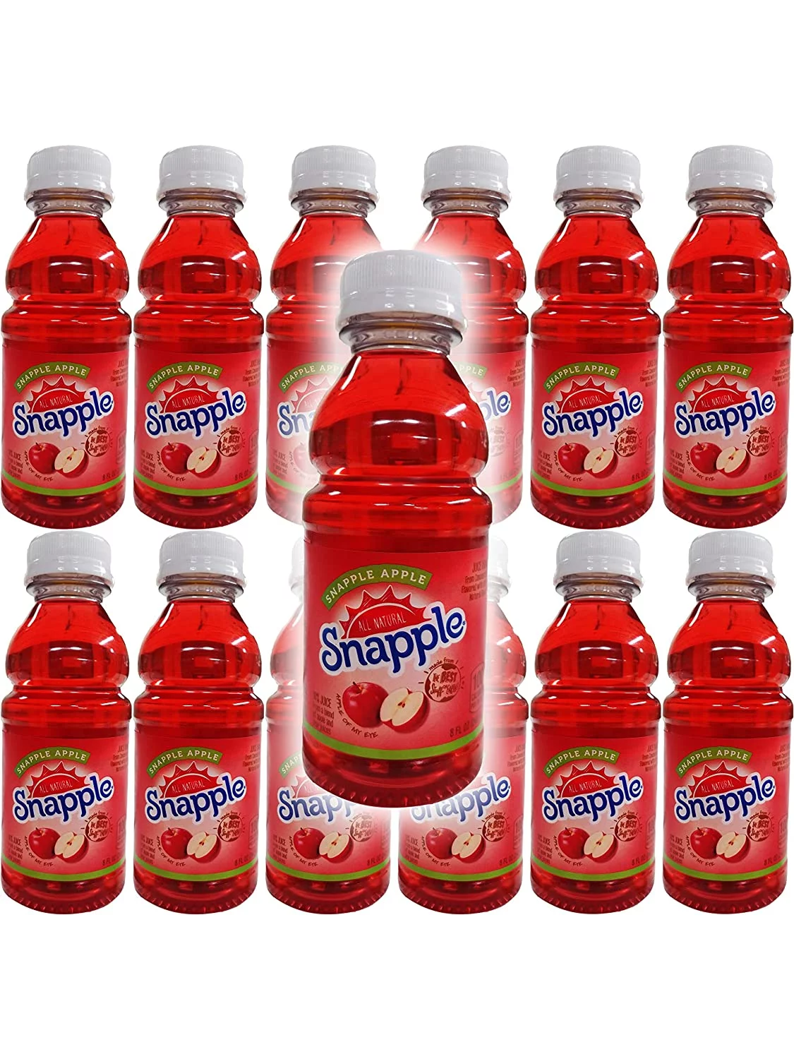 Snapple Apple Tea, Made From The Best Stuff On Earth, All Natural, 8oz Bottle (Pack of 12, Total of 96 Fl Oz)