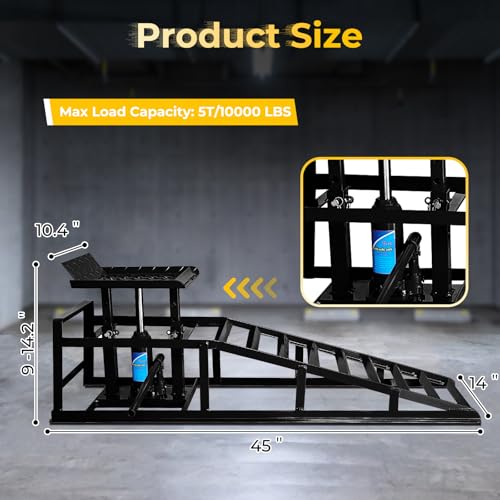 Hydraulic Car Ramps 5t/10000lbs - High Lift Service Ramp 9
