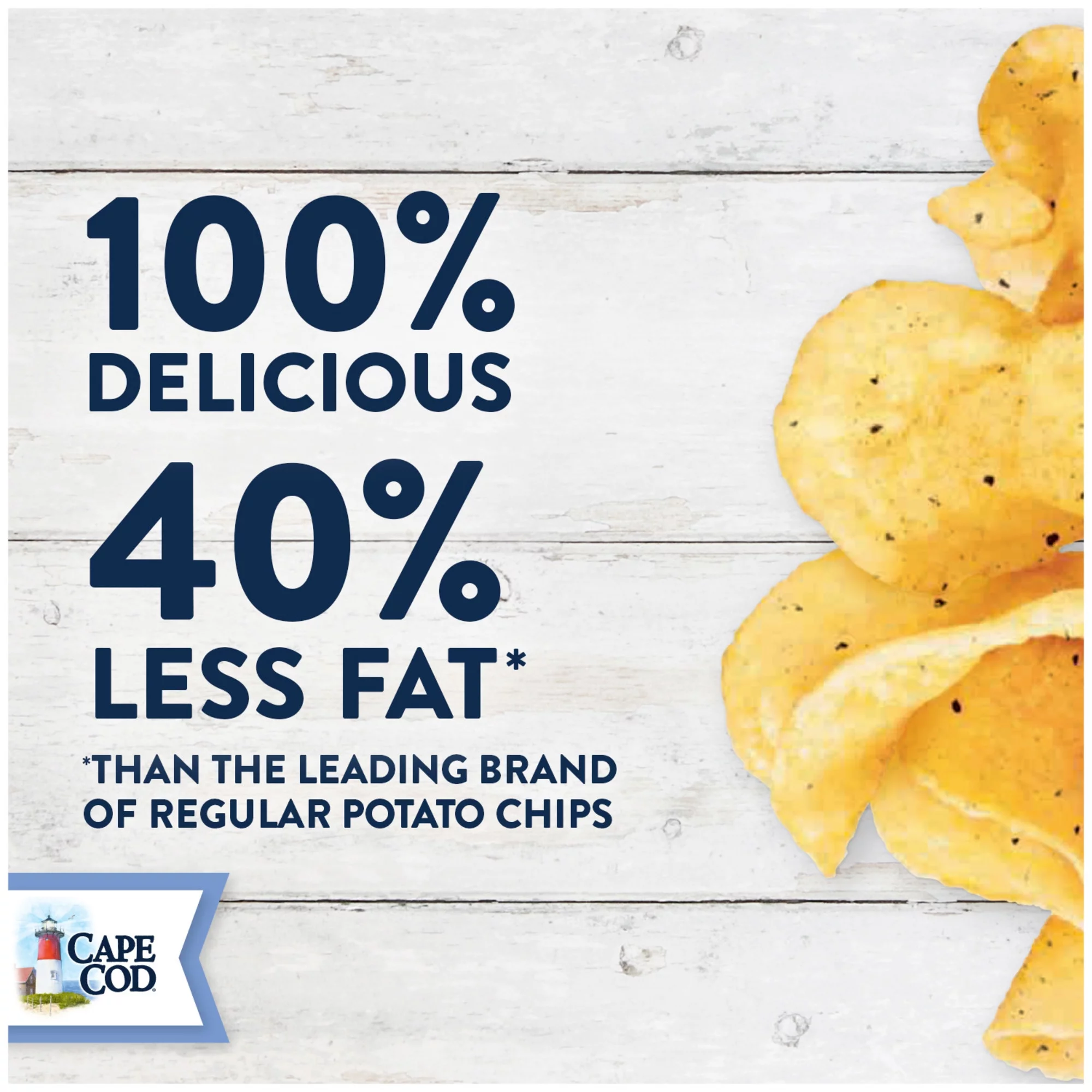 Cape Cod Potato Chips, Less Fat Original Kettle Cooked Chips, 30 oz