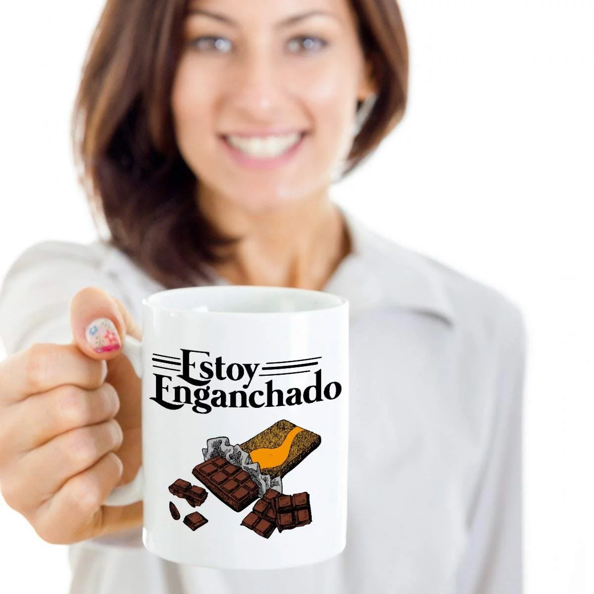 Estoy Enganchado Chocolate Bar Coffee & Tea Gift Mug For Spanish Speaking Chocolate Lover Men & Women With Hispanic Culture (15oz)