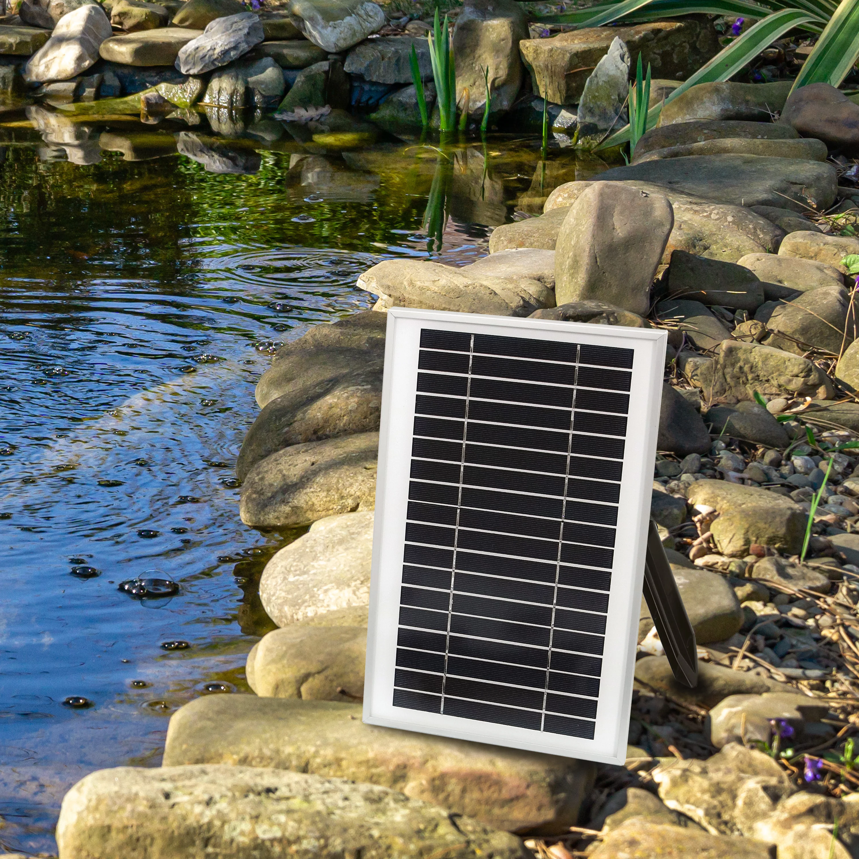 Sunnydaze 105 GPH Solar Pump and Panel with Battery, Remote Control & Light - 55