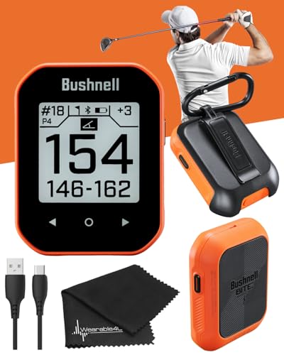 Wearable4U - Bushnell Phantom 3 GPS Rangefinder Blue with BITE Magnetic Mount and GreenView with Lens Cleaning Cloth Bundle