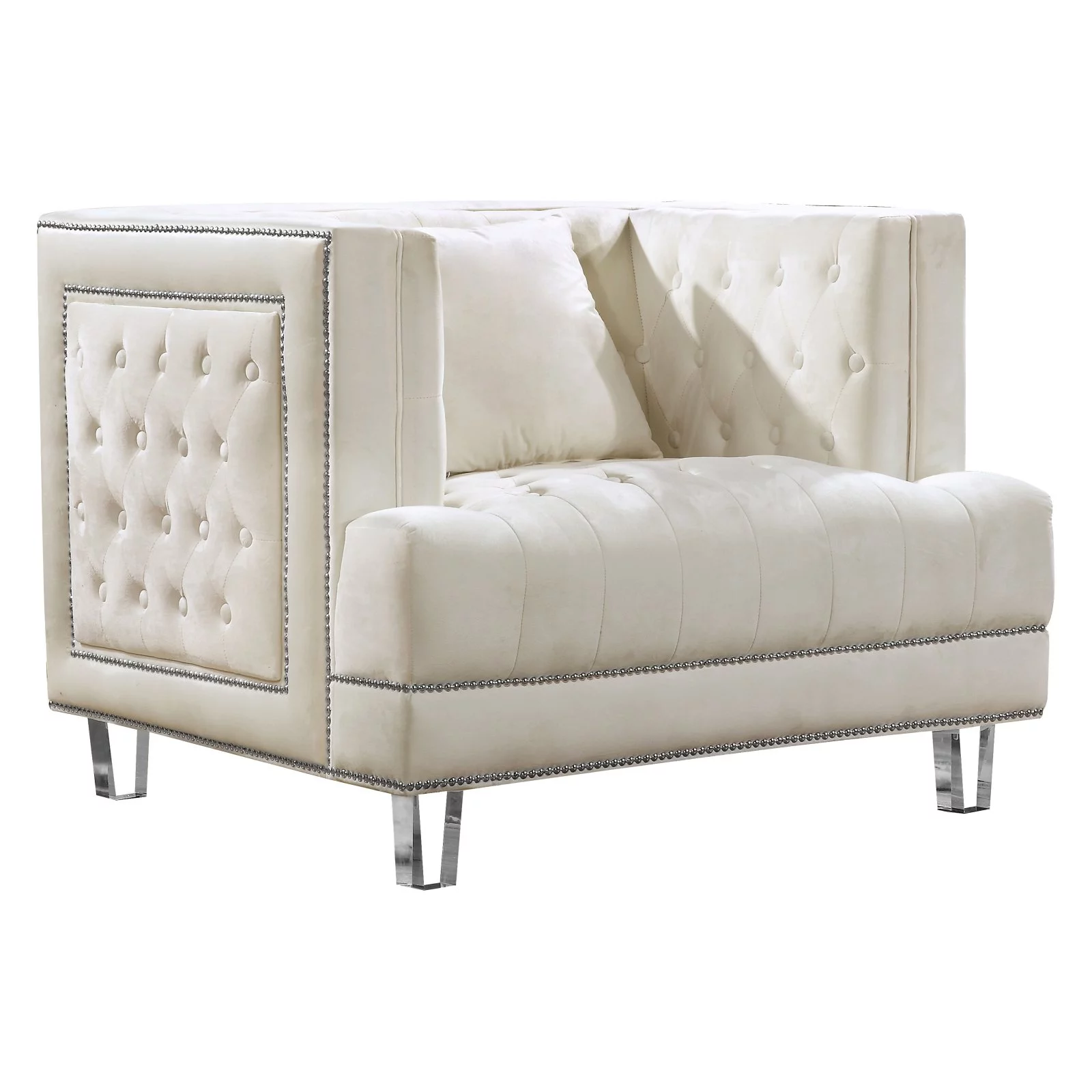 Meridian Furniture Lucas Cream Velvet Chair