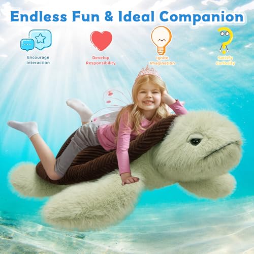 MorisMos Great White Shark Stuffed Animal Plush Pillow, 47