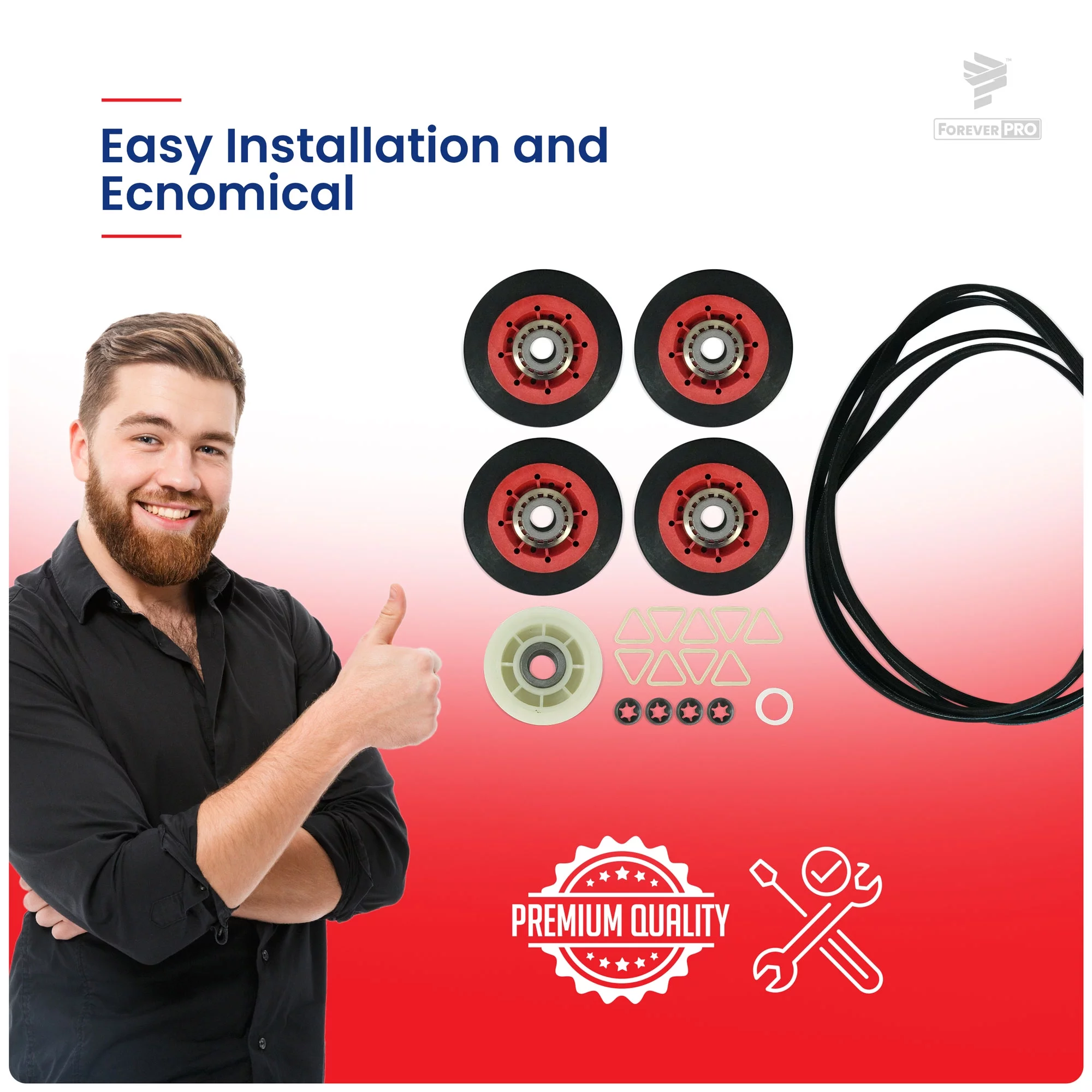 ForeverPRO 4392067 Dryer Repair Kit for Whirlpool Dryer 587637 80047 AH373088 EA373088