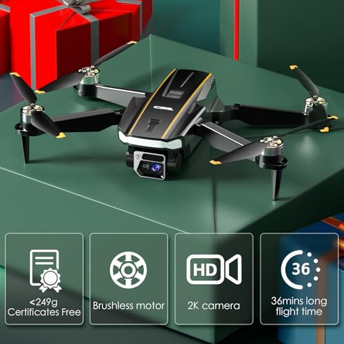 Super Enduring Brushless Motor Drone with Camera for Beginners, CHUBORY A68 WiFi FPV Quadcopter with 2K HD Camera, Auto Hover, 3D Flips, Headless Mode, Trajectory Flight