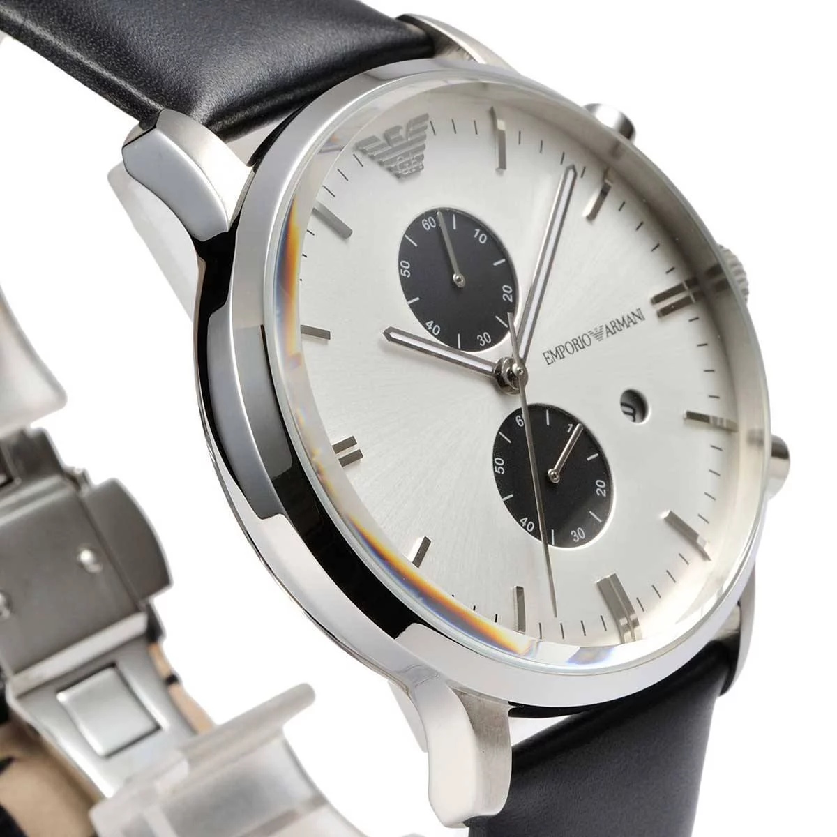 WATCH ARMANI STAINLESS STEEL WHITE BLACK MEN AR0385