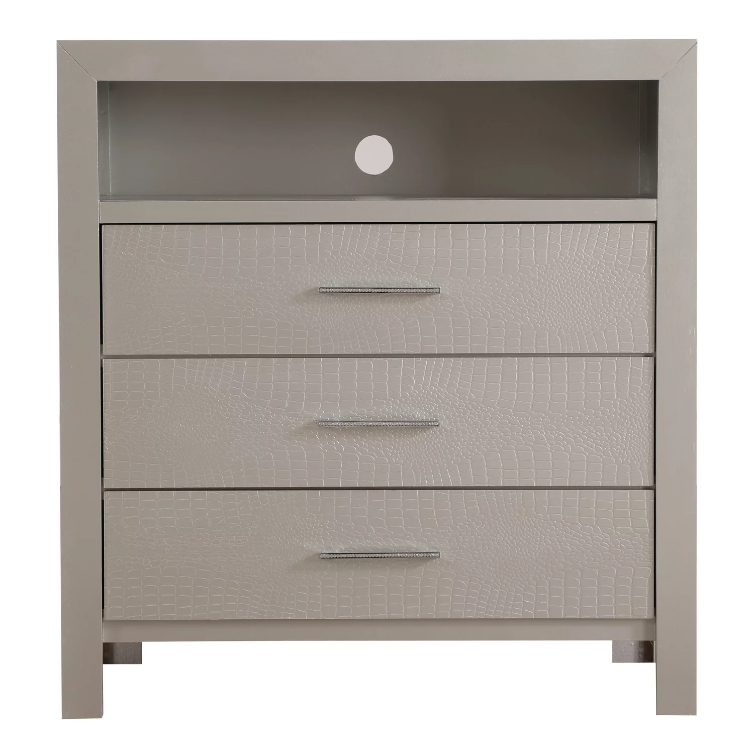 LYKE Home Media Chest , Silver Champagne