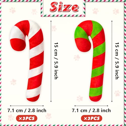 MALLMALL6 3Pcs Christmas Candy Cane Catnip Toys Gift for Cat, Indoor Cat Chew Bite Kick Catmint Pet Toys Supplies for Cat Lover Xmas Gifts, Cute Interactive Cat Toy for Pet Presents (Tricolor)
