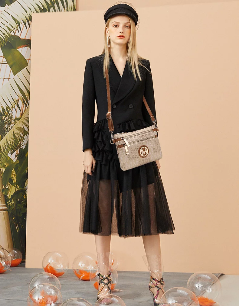 MKF Collection Women's Helen Milan M Signature Crossbody Wristlet by Mia K., Tan