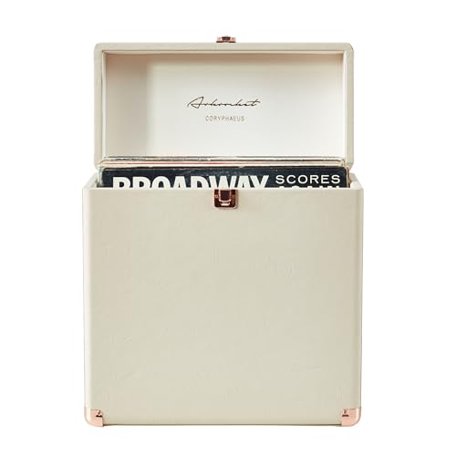 arkrocket Artemis Vinyl Record Storage and Carrying Case, Fits all Standard Records - 33 1/3, 45 and 78 RPM, Holds 30 Albums, Perfect for your Treasured Record Collection (Flora Engraved)