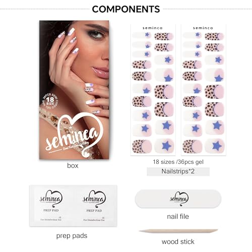 Semi Cured Gel Nail Strips-Easy Apply Christmas Gel Nail Stickers Holiday Semi Cured Manicure Strips with Sparkling Xmas Designs (Classic Yule)