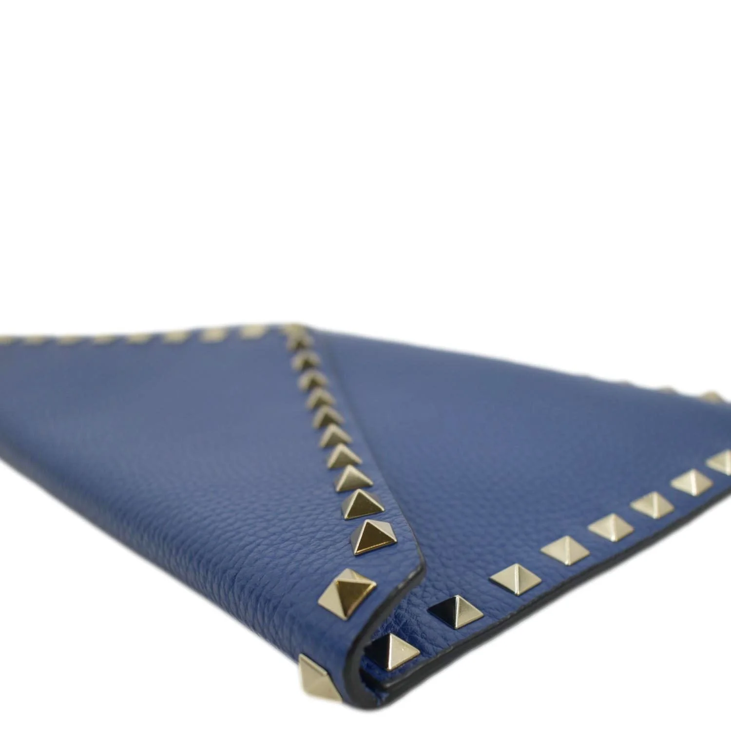 Pre-owned VALENTINO Garavani Rockstud Grainy Envelope Pouch Blue